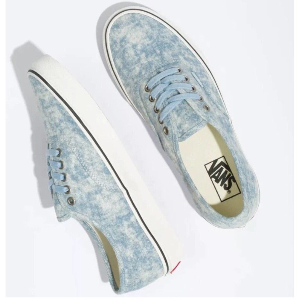 Vans Authentic Denim Destroy Winter Sky Marshmallow Sneakers Men 5.5 Women 7